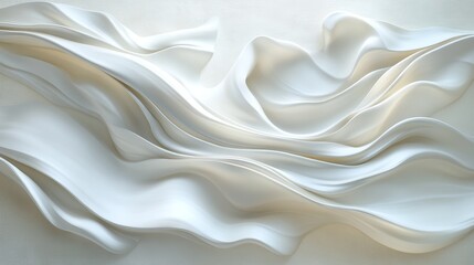 Obraz premium Smooth, flowing white lines and curves on a light background create an elegant composition that conveys movement and grace, perfect for design projects requiring a touch of sophistication and fluidity