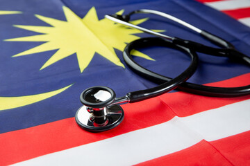 Stethoscope on Malaysia national flag