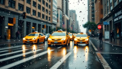 Capturing the Energy of Rainy City Streets and Passing Taxis