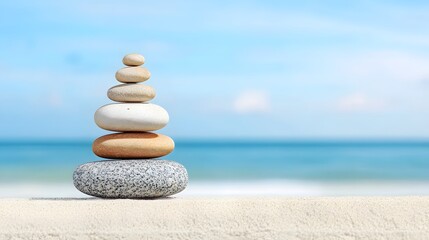 Fototapeta premium Balance stones create peaceful harmony