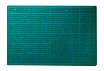 Green cutting mat isolated on white background