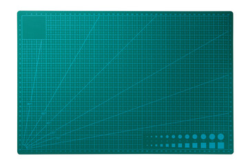 Green cutting mat isolated on white background