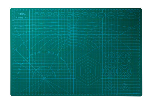 Green cutting mat isolated on white background