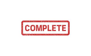 COMPLETE (コンプリート) の赤い任務完了スタンプ