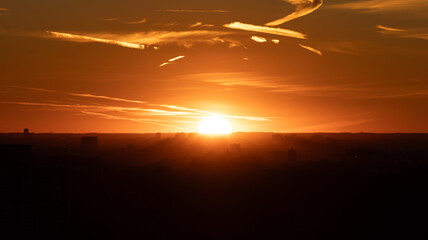 sunset over the city