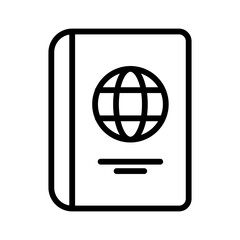 travel book icon line vector design in trendy style