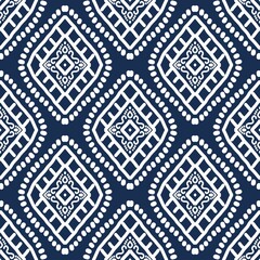Ikat seamless pattern, geometric design, motif ethnic handmade, Ikat ethnic tribal, boho colors seamless wallpaper. Ethnic Ikat abstract background art,