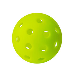 green pickleball ball isolated on white background