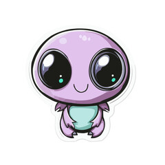 Adorable Alien Sticker Icon - Ideal for Space-Themed Party Decorations and Crafts