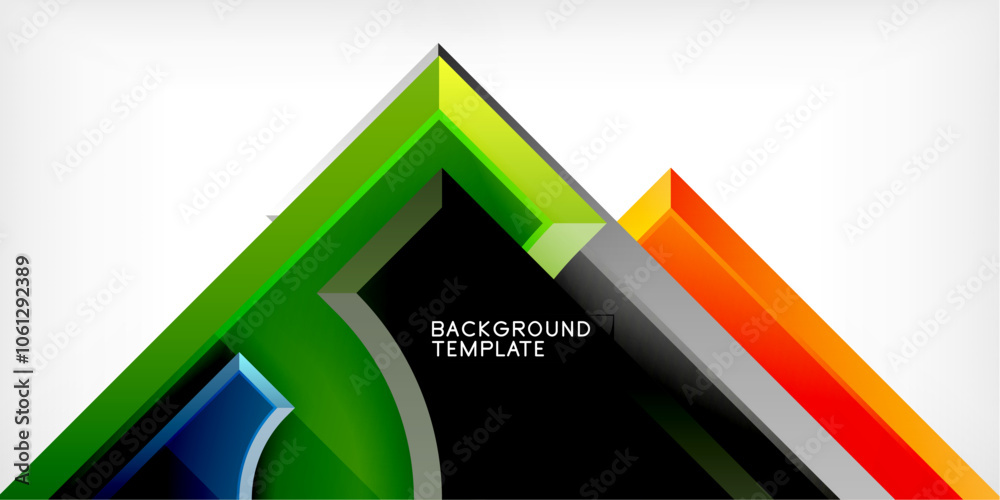 Poster Geometric design abstract background - circles and triangles