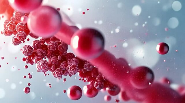 A detailed examination reveals clusters of red blood cells flowing through a blood vessel, demonstrating cellular activity within a laboratory environment during research
