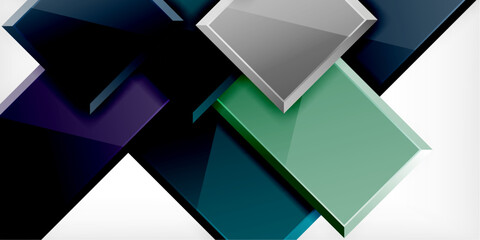 Glass toy style square shapes abstract design. Vector Illustration For Wallpaper, Banner, Background, Card, Book Illustration, landing page