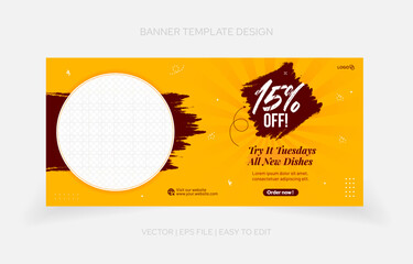 Template design Food banner for promotion. eateries, restaurant, cafe and more purpose promotion
