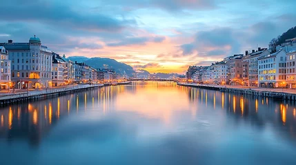 Crédence de cuisine  Discover the breathtaking beauty of lucerne's sunset reflections over the serene lake  © nilawan