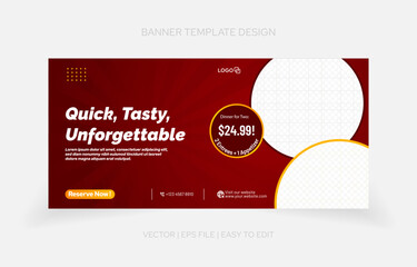 Fototapeta premium Template design Food banner for promotion. eateries, restaurant, cafe and more purpose promotion