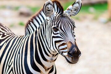 Naklejka premium detailed zebra stripe pattern closeup, dramatic contrast