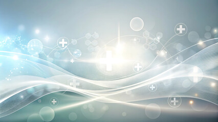 with blurred medical element wave abstract background