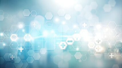 with blurred medical element wave abstract background