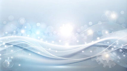 with blurred medical element wave abstract background