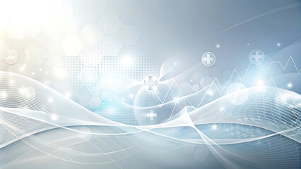 with blurred medical element wave abstract background