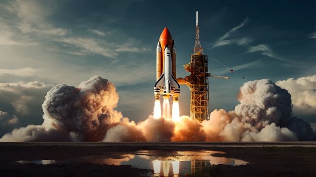 A rocket with isolated on transparency background