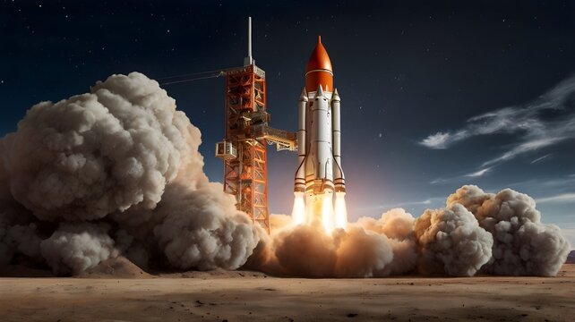 A rocket with isolated on transparency background