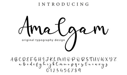 Amalgam Font Stylish brush painted an uppercase vector letters, alphabet, typeface