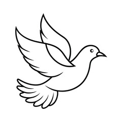 Obraz premium Dove in Peace Vector Illustration - Cartoon, Clipart, and Line Art Design for Print and Digital Use