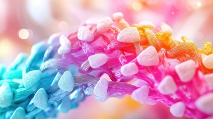 Obraz premium Explore the intricacies of colorful molecular structures in modern science visualizations