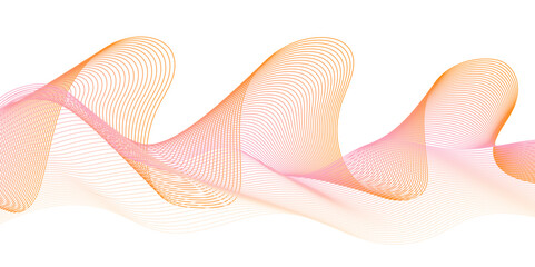 Abstract multicolor gradient wave lines vector background, twisted curve lines and blend effect, frequency sound wave lines, 3d contour line patterned background illustration.	