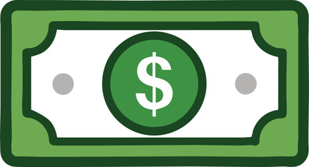 dollar bill money icon image white background 