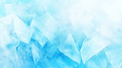 Soft Blue Frost Crystals on Glass Window Pane