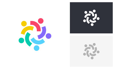 Community logo, teamwork logo design
