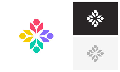Community logo, teamwork logo design
