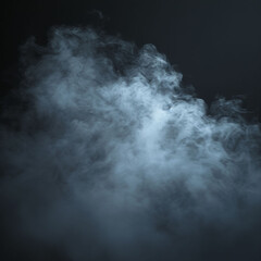 Fototapeta premium Mysterious fog swirls gracefully against completely black background, creating ethereal atmosphere that evokes intrigue and depth