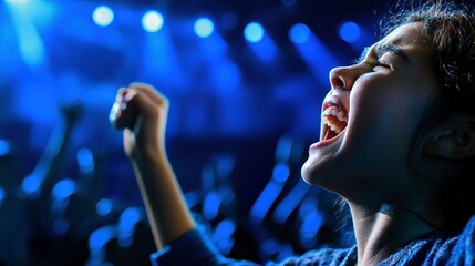 Woman smiles brightly while crying tears of joy
