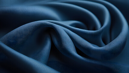 A blue fabric with a pattern of zigzags