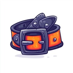 Naklejka premium Flat style illustration of a belt, isolated on a white background.