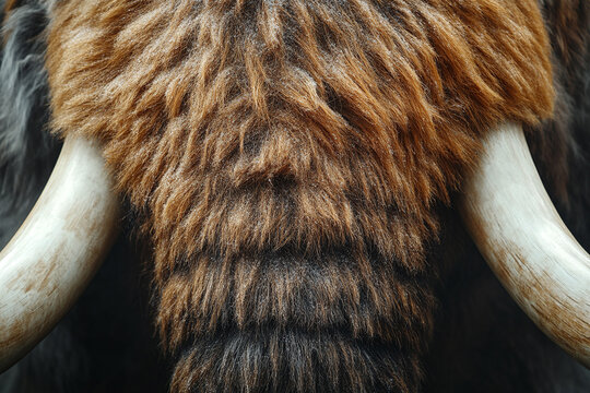 woolly mammoth fur, showing thick layers. - Powered by Adobe