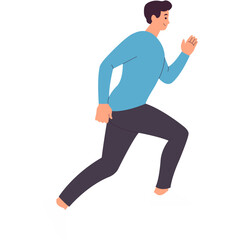 Person Running Cartoon Character. Healthy Activities. Vector Illustration.