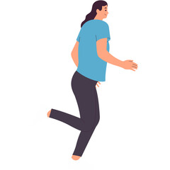 Person Running Cartoon Character. Healthy Activities. Vector Illustration.