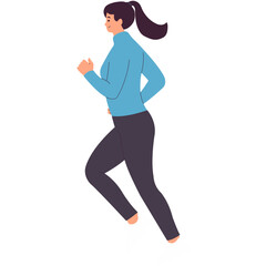 Person Running Cartoon Character. Healthy Activities. Vector Illustration.