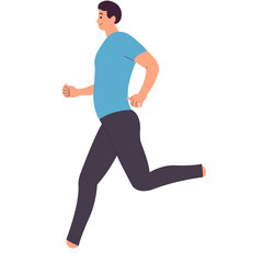Person Running Cartoon Character. Healthy Activities. Vector Illustration.