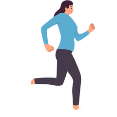 Person Running Cartoon Character. Healthy Activities. Vector Illustration.