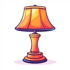 Obraz premium Flat style illustration of a standing lamp isolated on a white background.