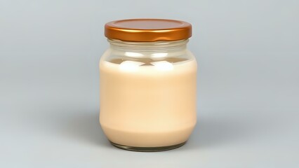 Tahini Jar on Grey Background