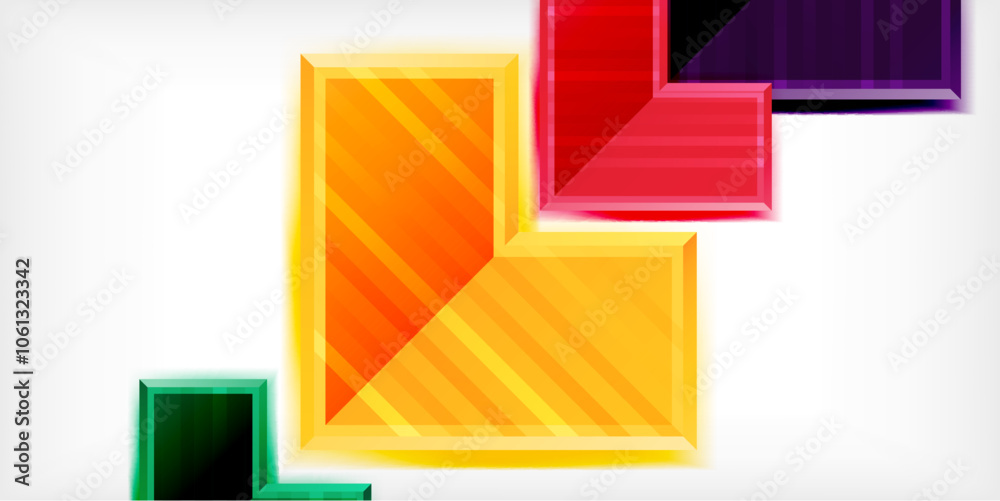 Poster Arrow symbols created with 3d effects and line texture geometric abstract background