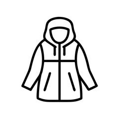 anorak  vector icon, dress icon, vector clothing icon - simple vector illustration of a anorak , in a simple and clean style, for business and fashion graphics. clothing flat illustration. © Designhoost Ltd