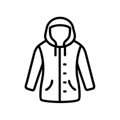 anorak  vector icon, dress icon, vector clothing icon - simple vector illustration of a anorak , in a simple and clean style, for business and fashion graphics. clothing flat illustration.