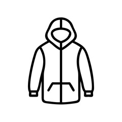 anorak  vector icon, dress icon, vector clothing icon - simple vector illustration of a anorak , in a simple and clean style, for business and fashion graphics. clothing flat illustration.